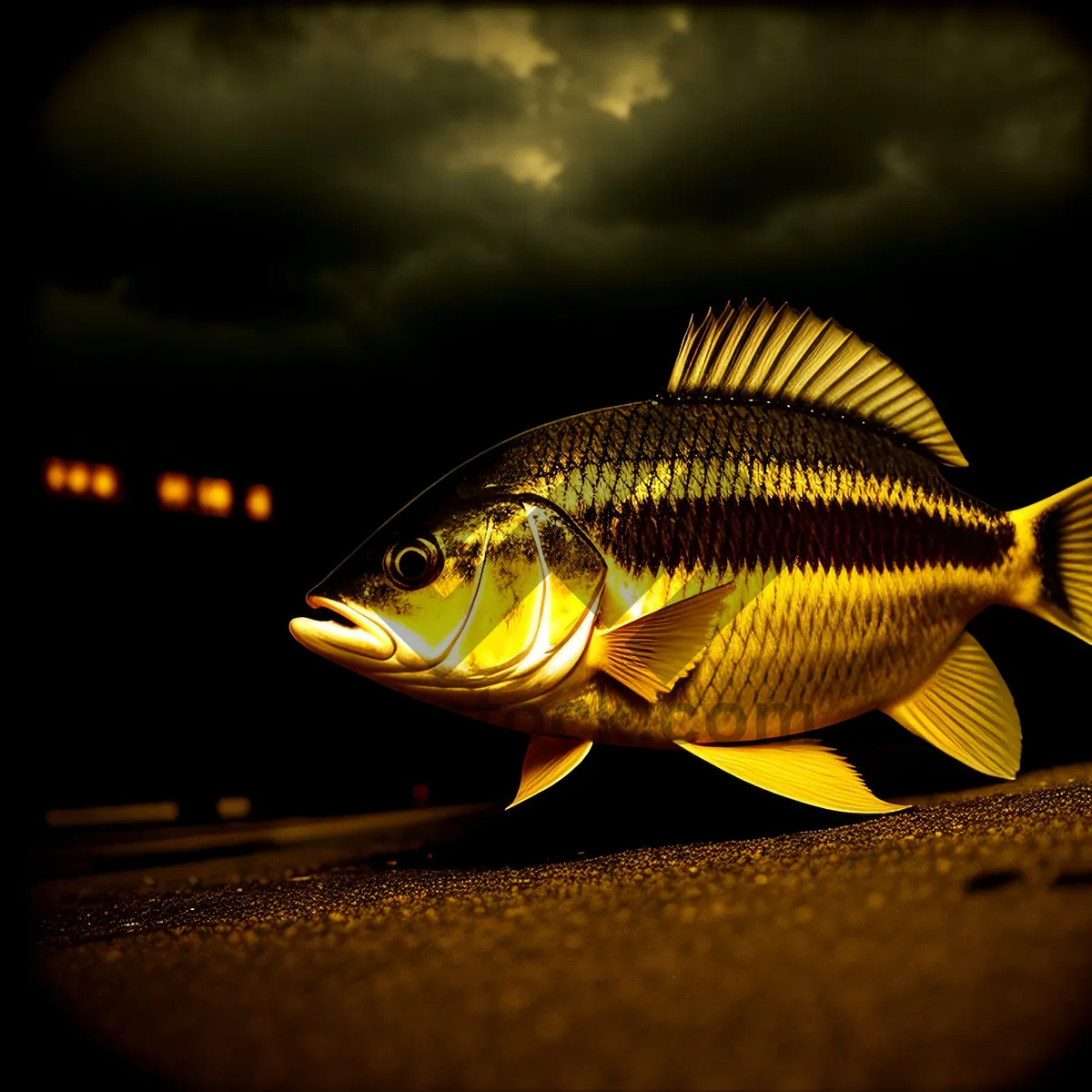 Picture of Colorful Marine Fish Swimming in Aquarium