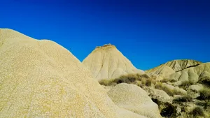 Scenic mountain landscape with rock formations and desert terrain