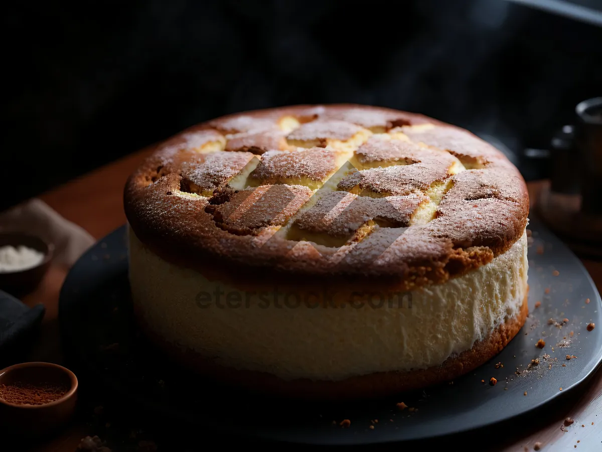 Picture of Sweet Chocolate Cake with Cream and Coffee