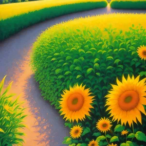 Vibrant sunflower blossoms brighten summer fields.