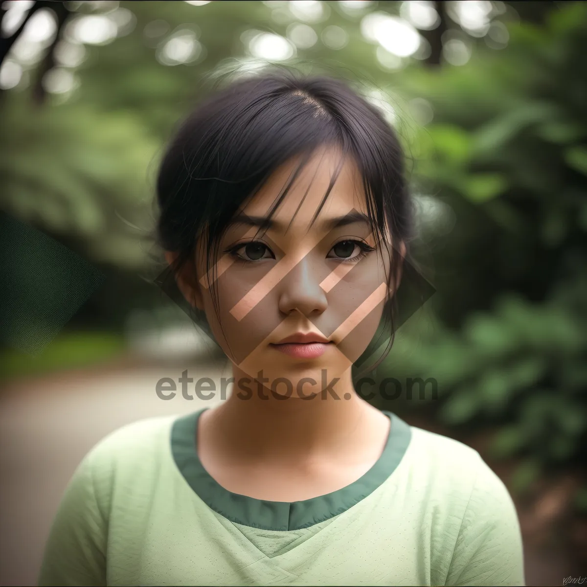 Picture of Joyful Smiling Woman in the Park