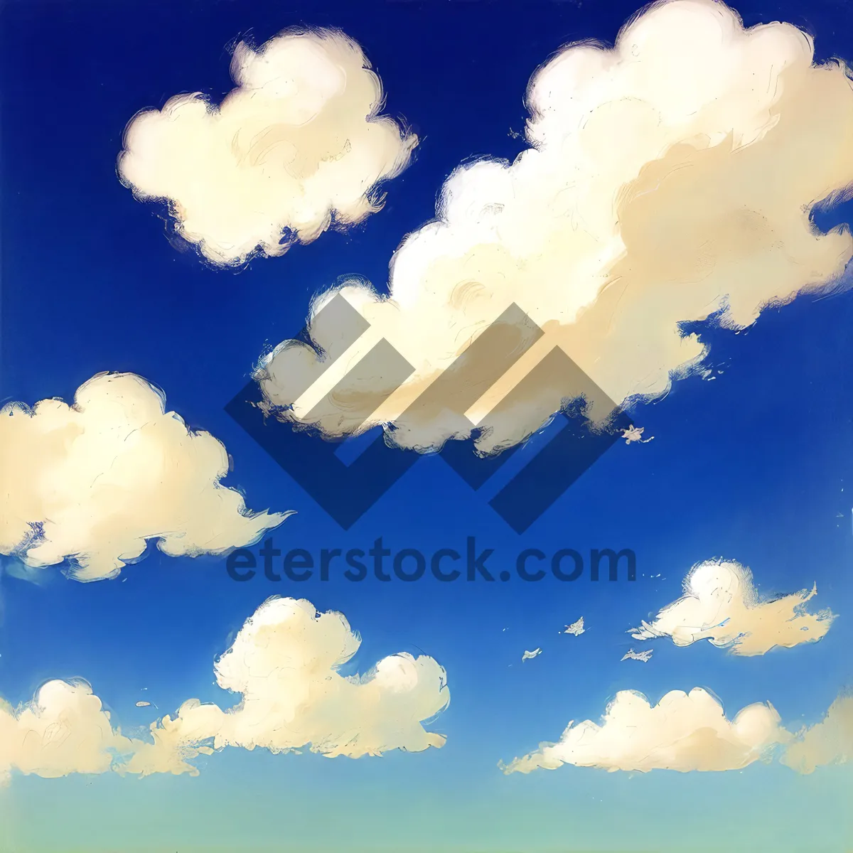 Picture of Vibrant Cumulus Summer Sky Landscape