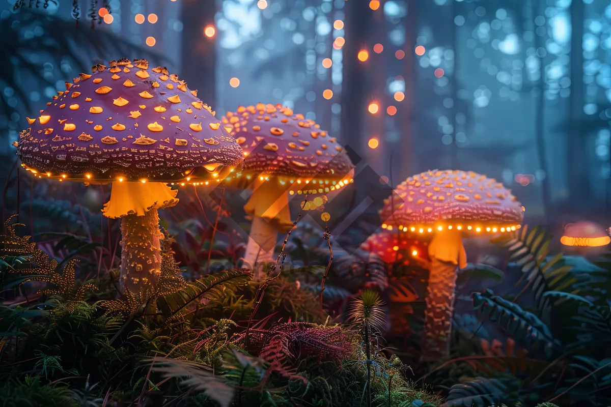 Picture of Night Market Stall Selling Fresh Mushrooms