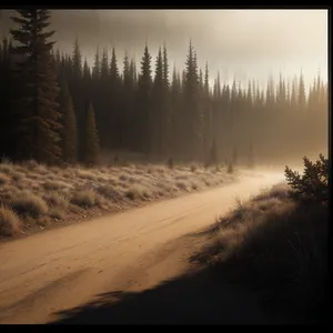 Golden Glow over Serene Winter Landscape