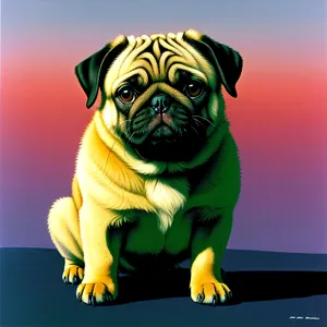 Cute Wrinkled Pug Bulldog Puppy - Adorable Studio Portrait