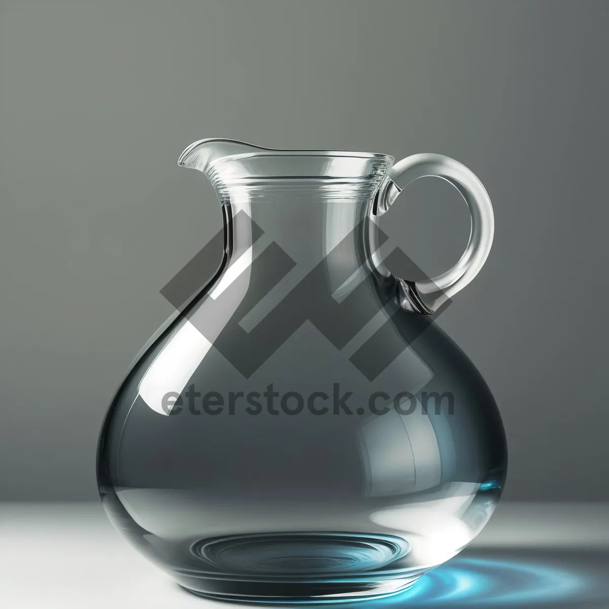 Picture of Glass laboratory beaker with liquid for science experiment.