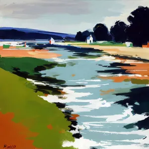 Serene Beachscape Reflection