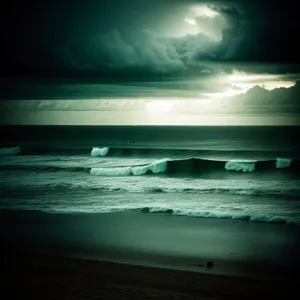 Tropical Sunset over the Beach