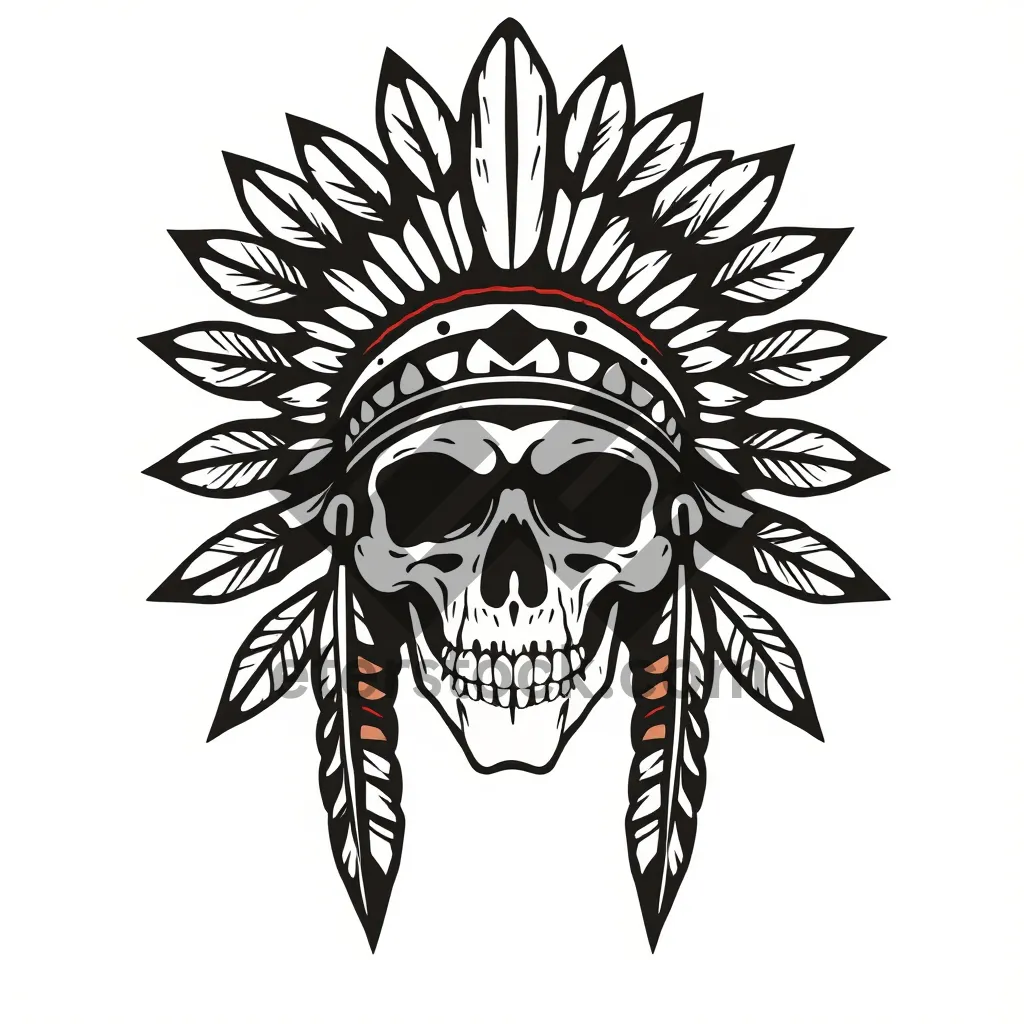Picture of Black floral graphic silhouette design element.