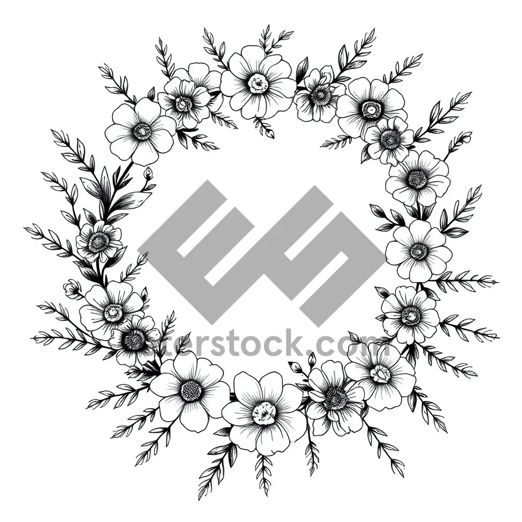 Picture of Winter snowflake pattern in vintage retro style.