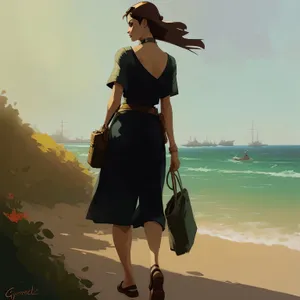 Summer Bliss: Beach Babe in Stylish Dress