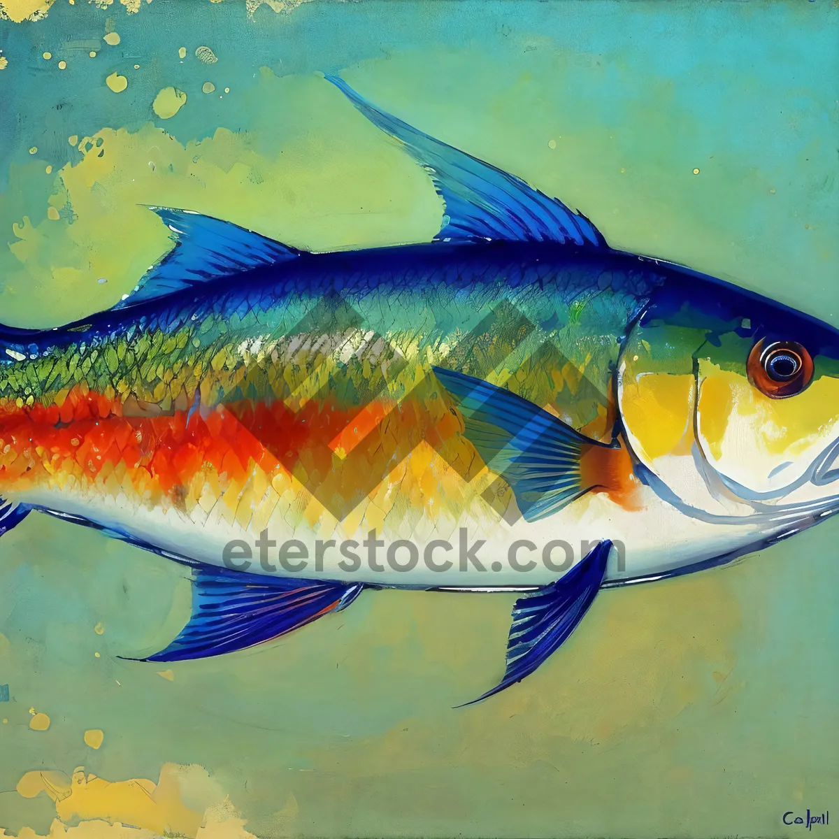 Picture of Colorful Coral Reef with Vibrant Fish in Aquarium