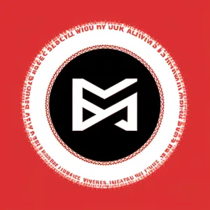 Round graphic symbol button with circle design