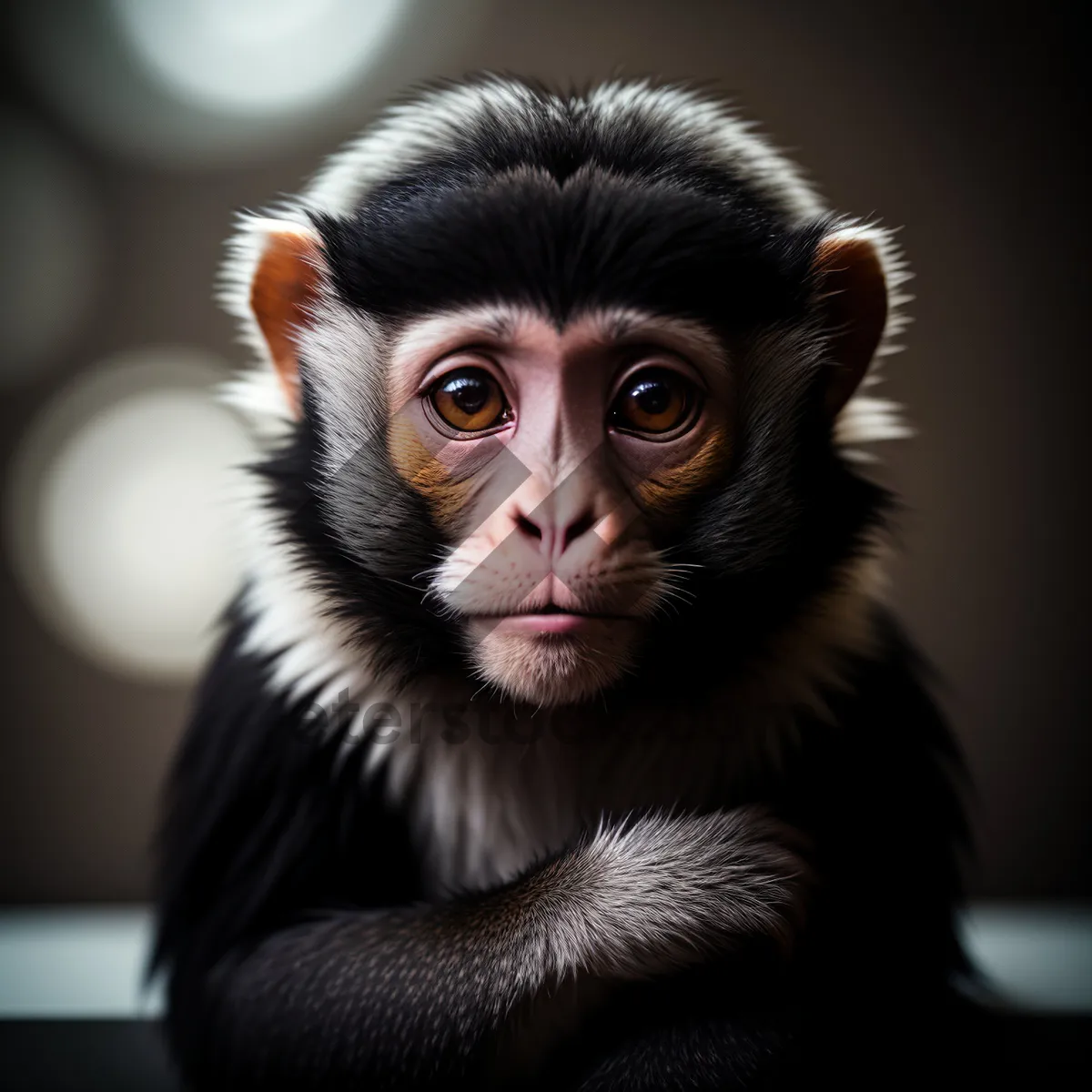 Picture of Adorable Baby Monkey Closeup in Jungle