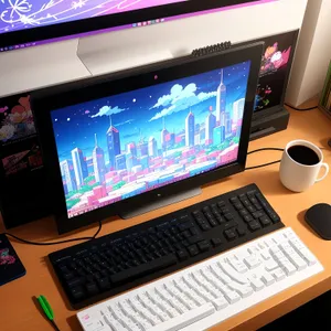 Digital Workstation with Computer, Keyboard, and Mouse