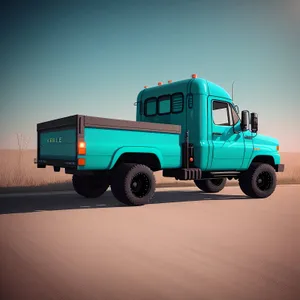 Industrial Transport: Heavy Diesel Truck on Highway