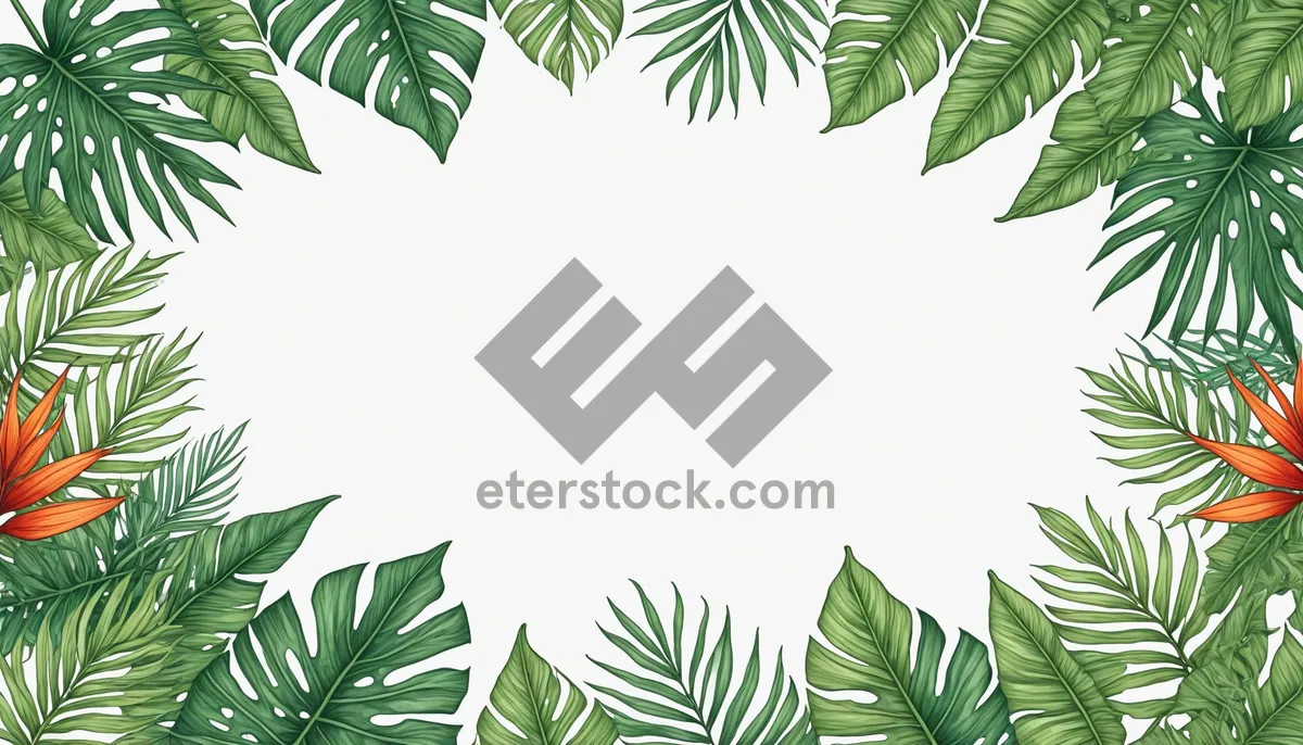 Picture of Decorative Floral Evergreen Branch Frame with Leaves