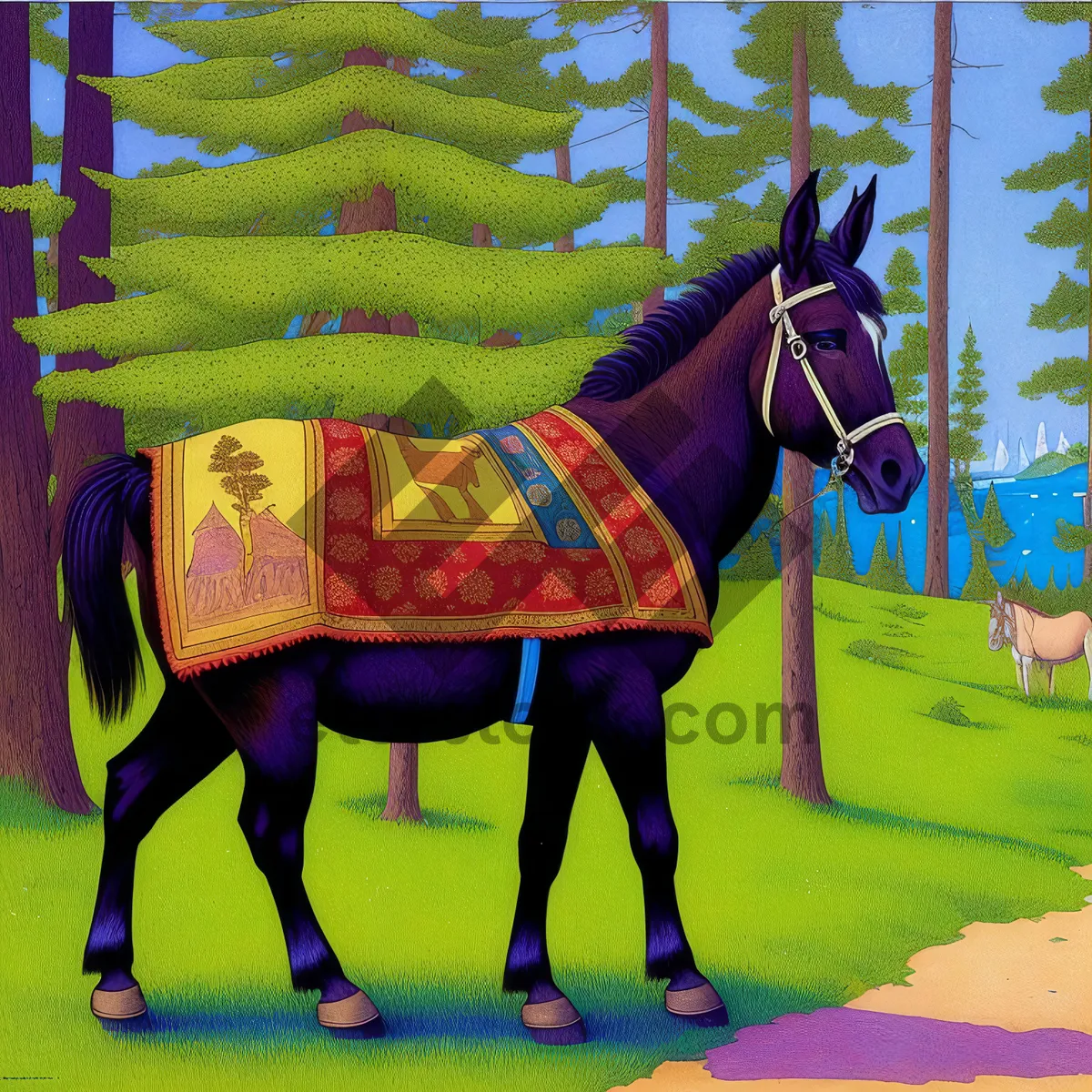 Picture of Horse Riding Equipment - Saddle Blanket and Harness