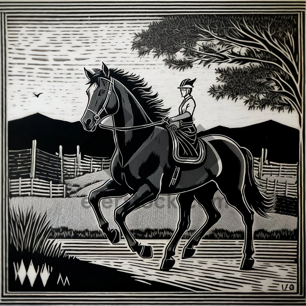 Picture of Wild Horse Silhouette on Zebra-Printed Book Jacket