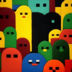 Colorful educational toy icon for resort area location.