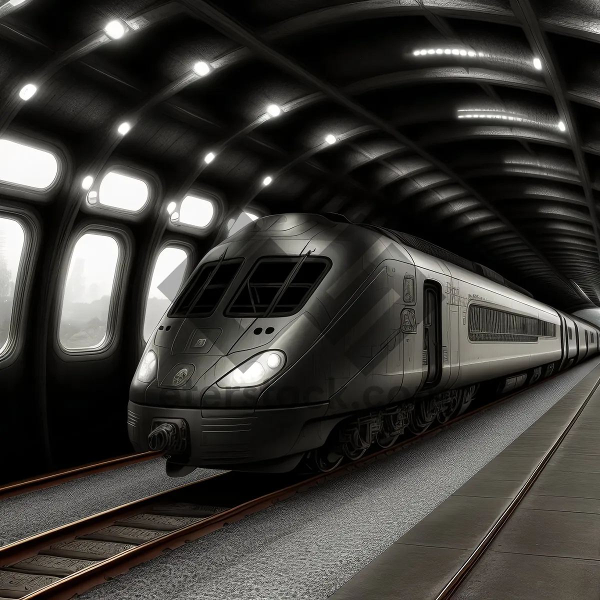 Picture of High Speed Urban Transit through Railway Tunnel