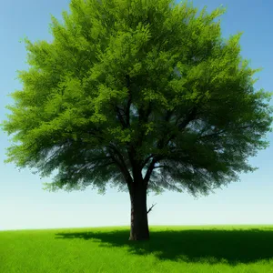 Serene Summer Meadow Amongst Towering Oak Trees