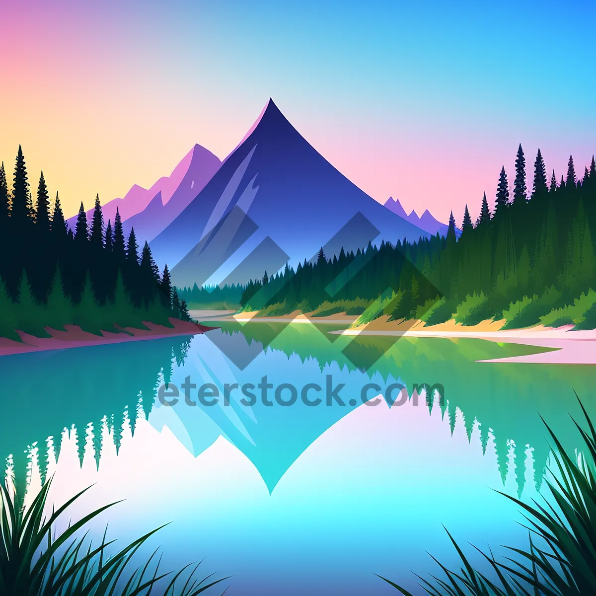 Picture of Evergreen Tree Design in Graphic Art