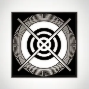 Black Heraldic Circle Symbol Graphic Design Icon
