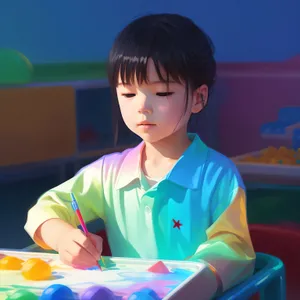 Joyful schoolchildren wearing kimonos in classroom