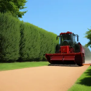 Farm Machinery in Action: Heavy-duty Harvester at Work
