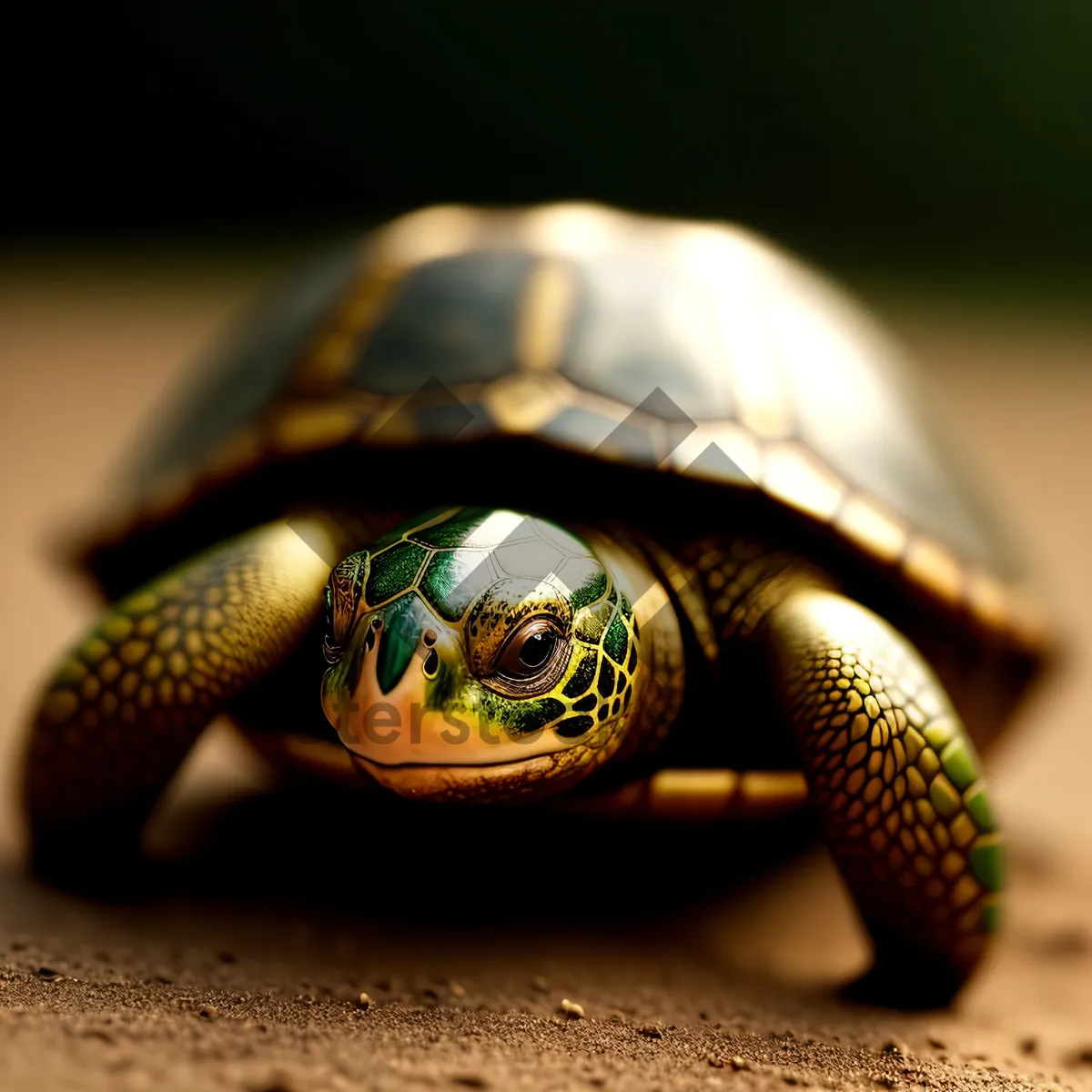 Picture of Sluggish Reptile Retreat: Terrapin in Mud