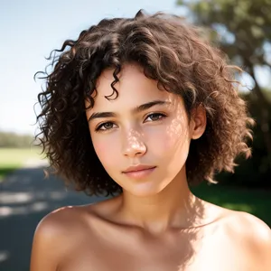 Stunning Afro-haired Model with Flawless Makeup