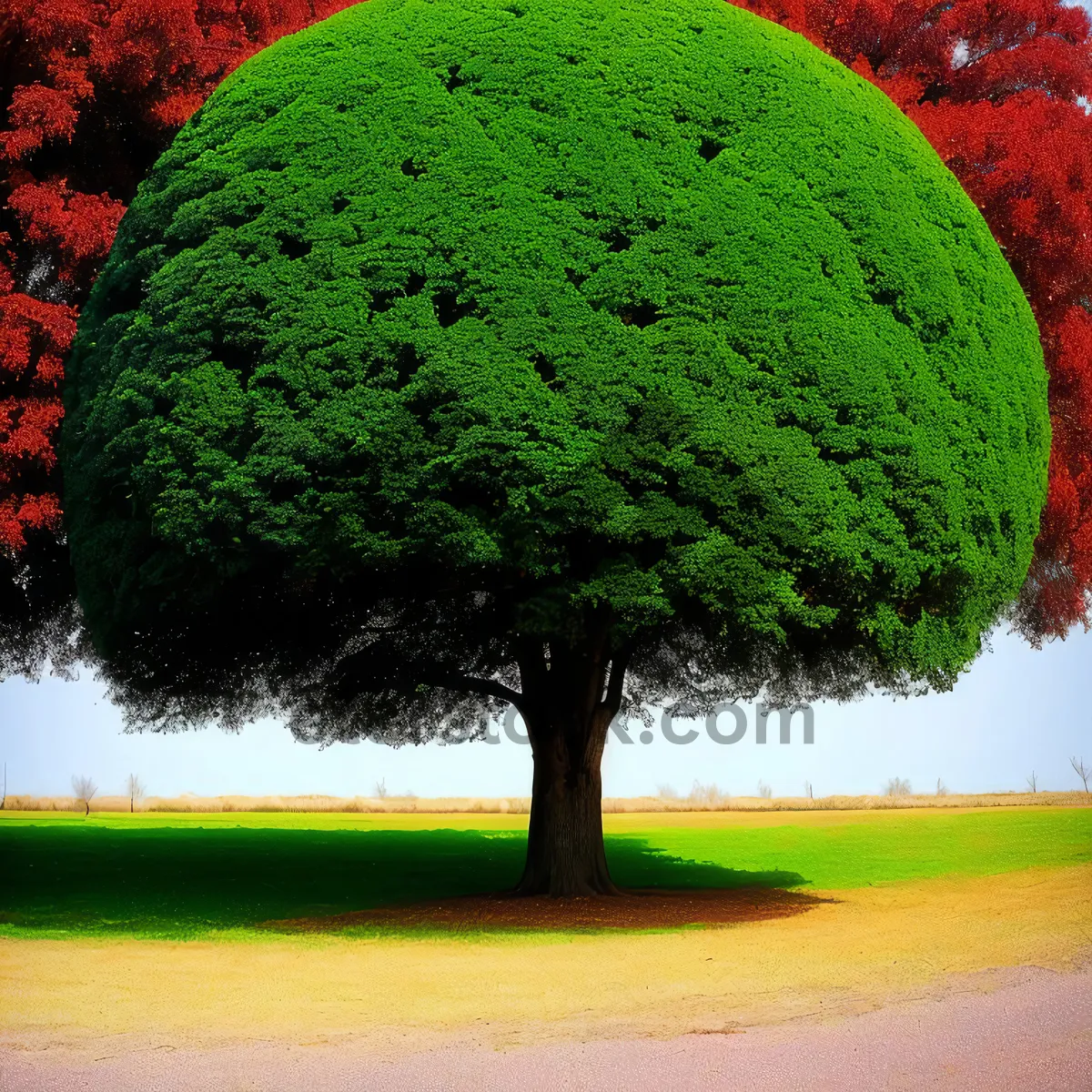 Picture of Summer Watermelon in Green Field