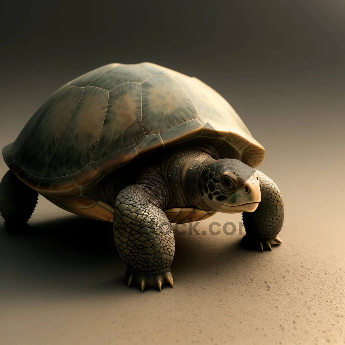 Picture of Majestic Shell: Slow and Cute Box Turtle in Desert