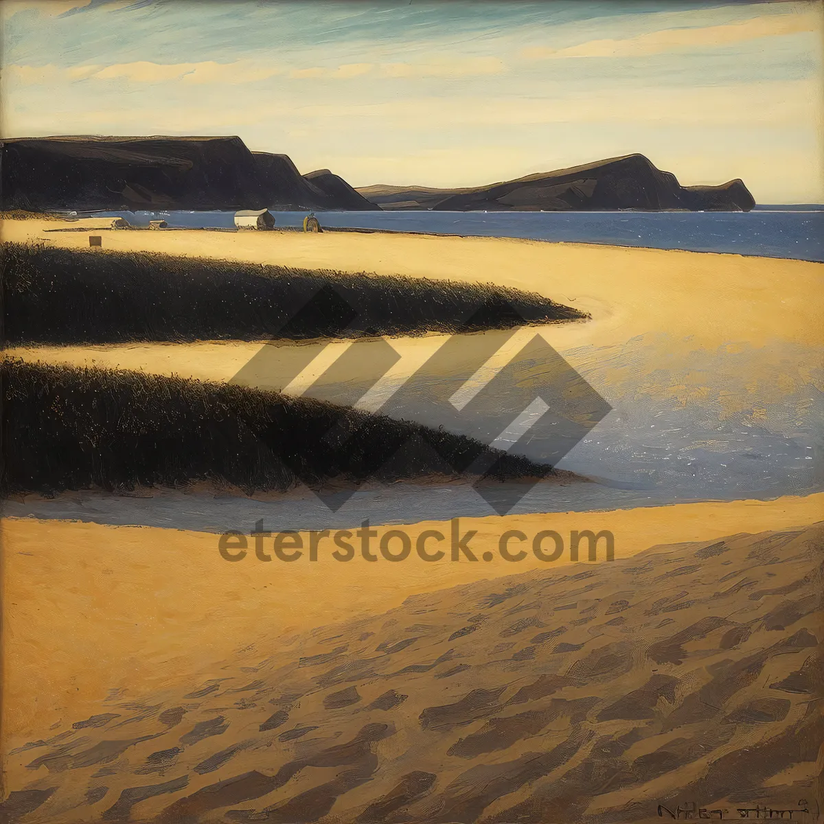 Picture of Sandy Coastal Paradise Under Sunny Skies