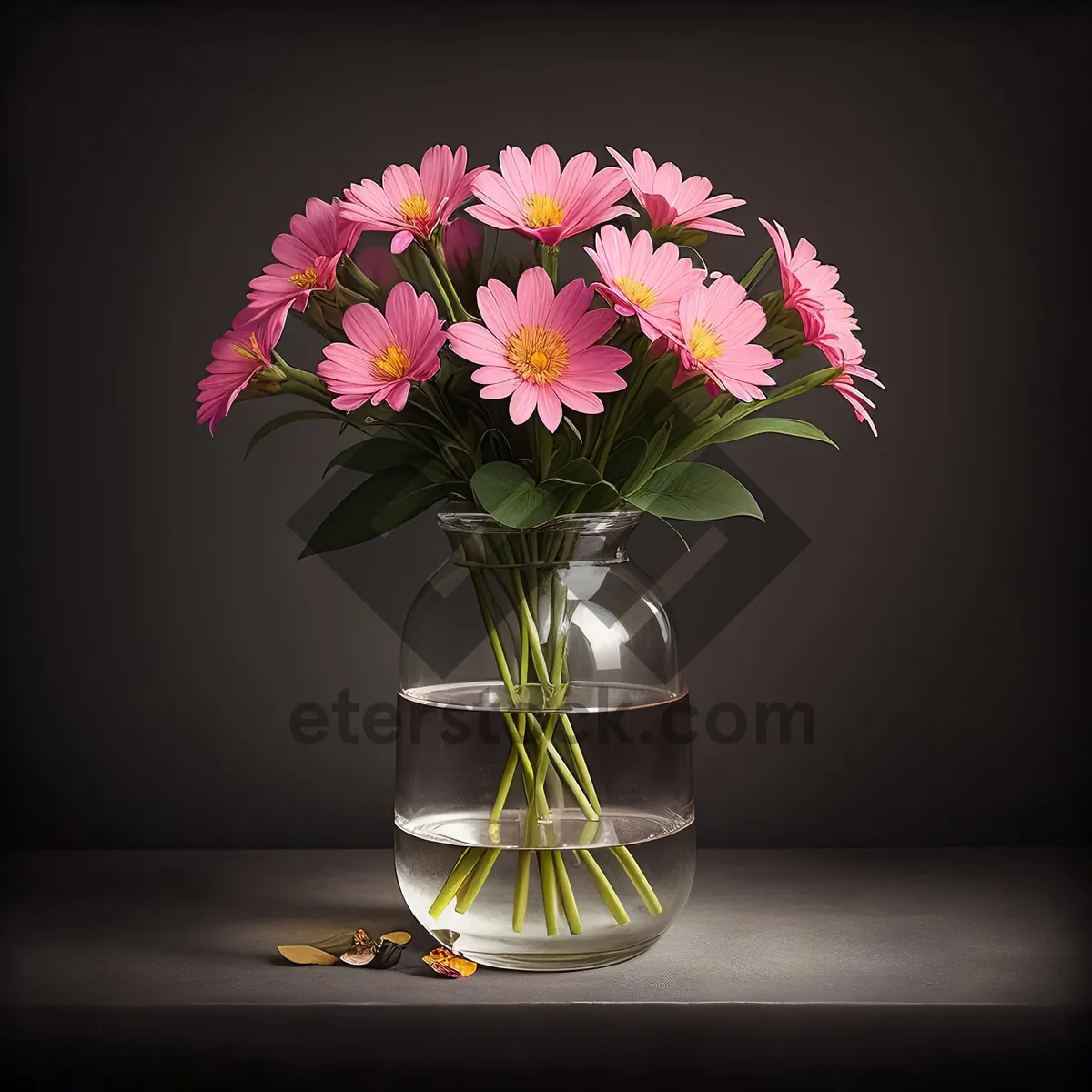 Picture of Colorful Floral Bouquet in Pink Vase