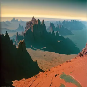 Spectacular Canyon Landscape with Majestic Mountains