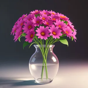 Colorful Summer Floral Arrangement in Pink Vase