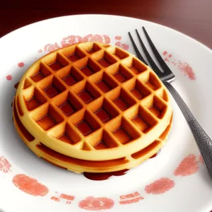 Delicious Breakfast Plate with Sweet and Healthy Waffle
