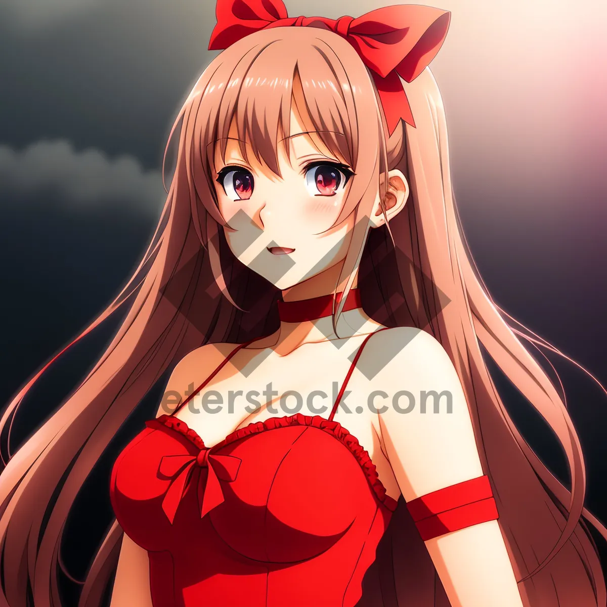 Picture of Seductive Coquette: Fashionable Hair, Sexy and Attractive Model