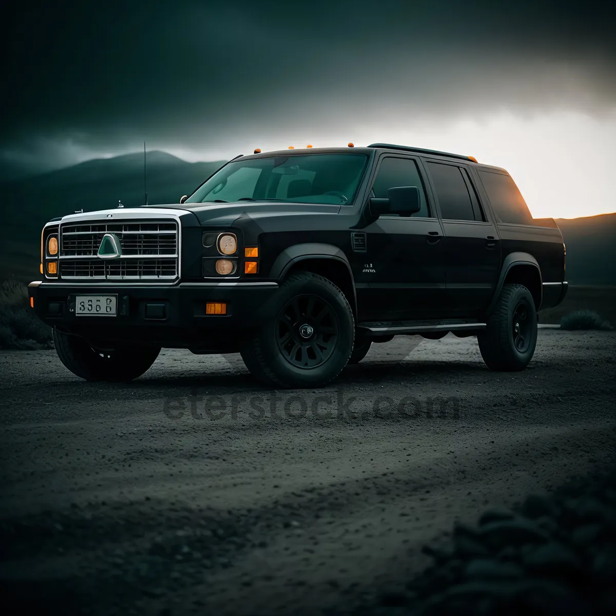 Picture of Fast and Powerful Pickup Truck on the Road