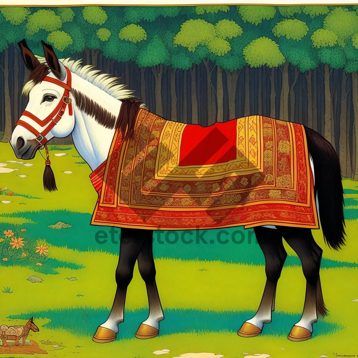 Picture of Flag-Emblazoned Saddle Blanket for Equine Gear