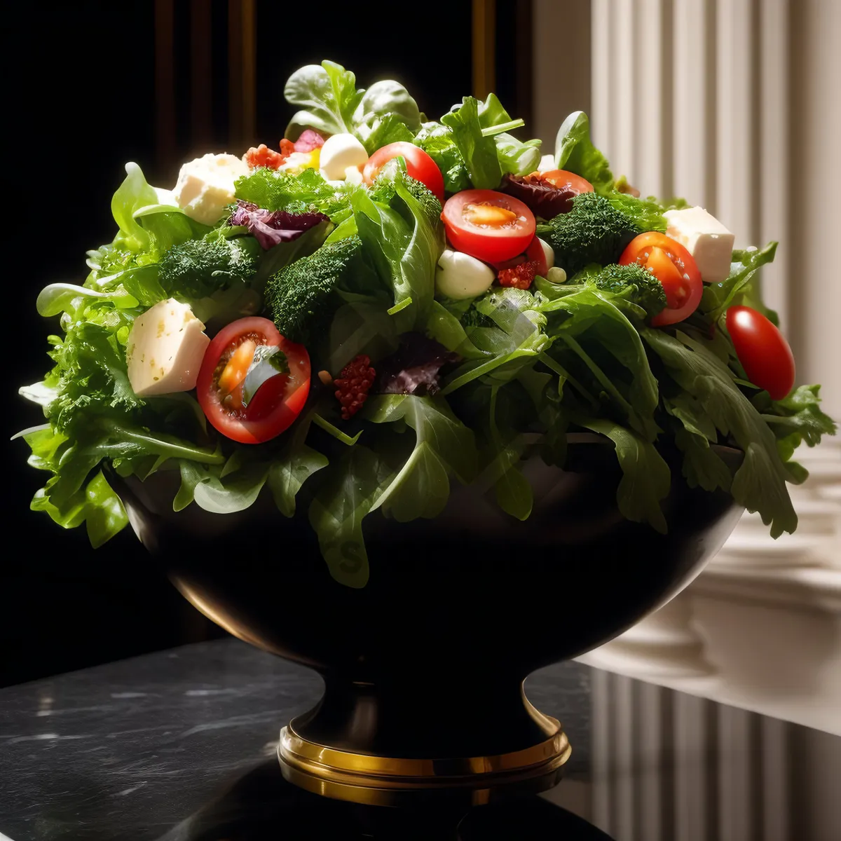 Picture of Fresh Vegetable Salad in Decorative Vase