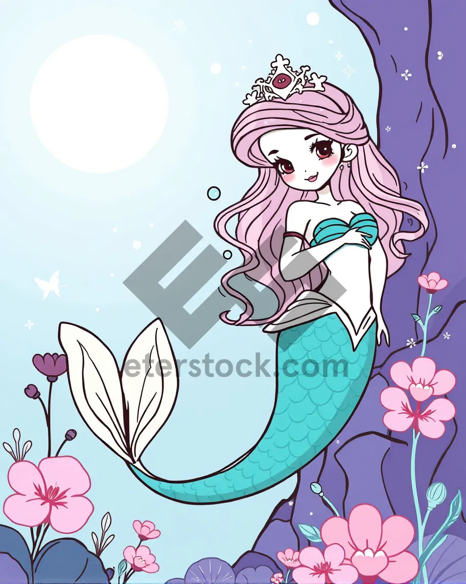 Picture of Floral Silhouette Pattern Graphic Design Element