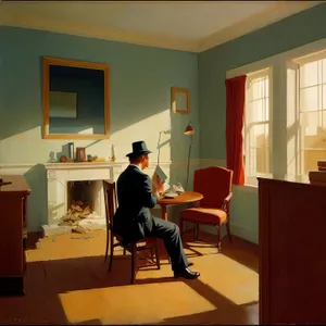 Modern Kitchen with Wood Table and Window View