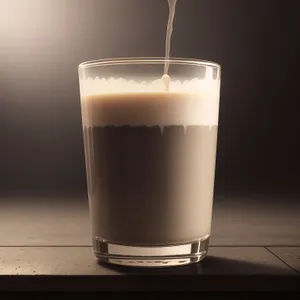 Refreshing milkshake with chocolate and frothy foam