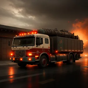 Fast Response Fire Engine on the Highway