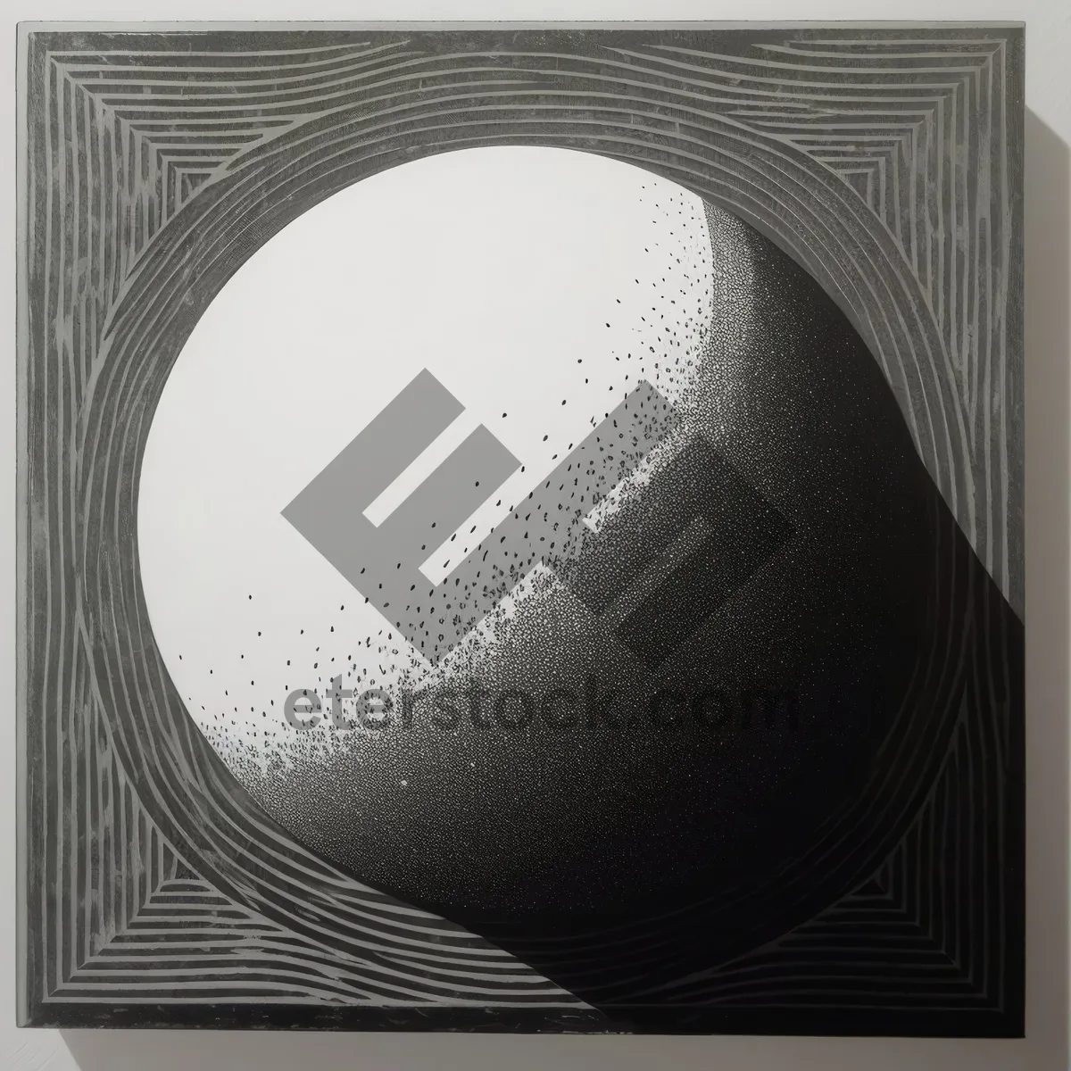 Picture of Modern Grid Pattern on Silver Circle Panel