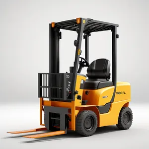 Yellow Heavy-Duty Forklift Truck at Construction Site.