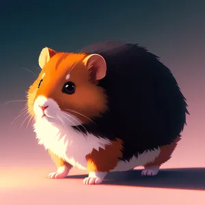 Fluffy Hamster with Cute Nose and Furry Tail